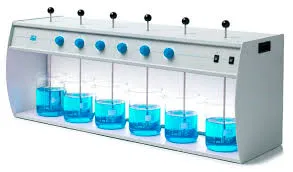 FLOCULATOR - JAR TEST APPARATUS - MILD STEEL CABINET - WITH 06 INDIVIDUAL MOTORIZED STIRRER, SPEED REGULATORS AND RPM DISPLAY